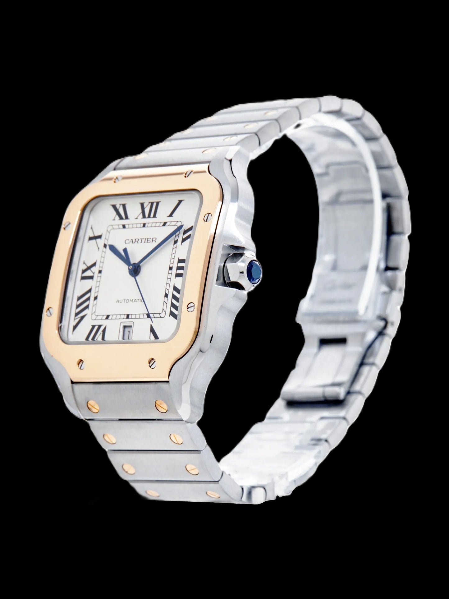 Cartier Santos - Two-Tone Rose Gold + White Dial