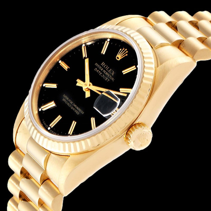 Rolex Datejust Jubilee - Yellow Gold + Black Dial