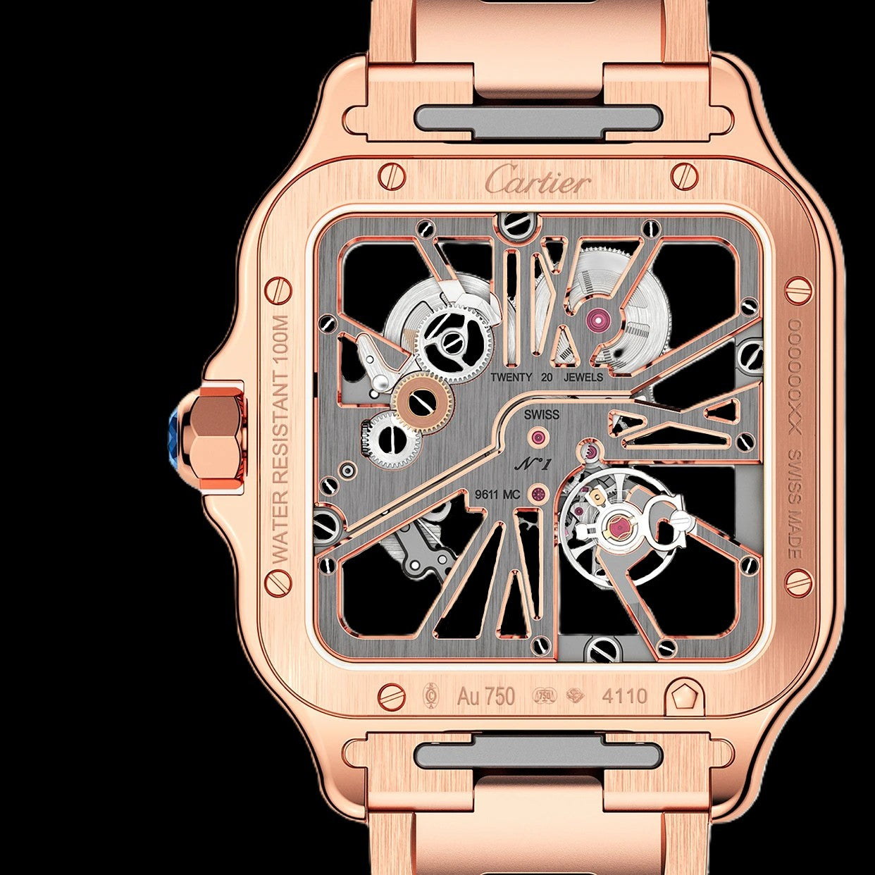 Cartier Santos Skeleton - Rose Gold