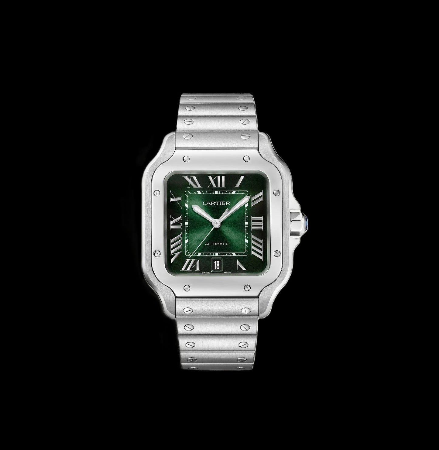 Cartier Santos - Silver + Green Dial