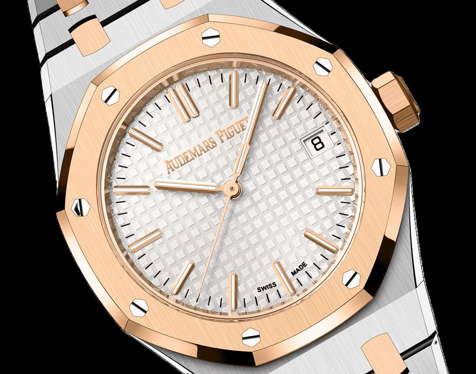 Audemars Piguet Royal Oak - Two-Tone Rose Gold + White Dial (AP)