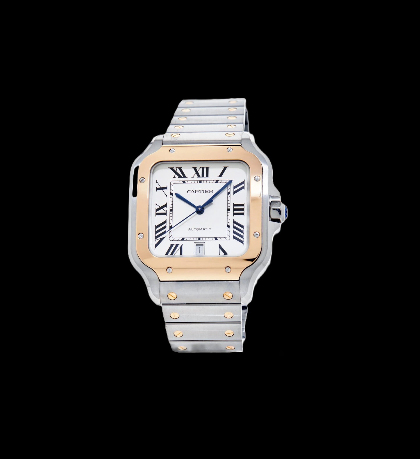 Cartier Santos - Two-Tone Rose Gold + White Dial