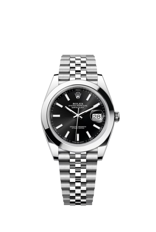 Rolex Datejust Jubilee - Silver + Smooth Black Dial