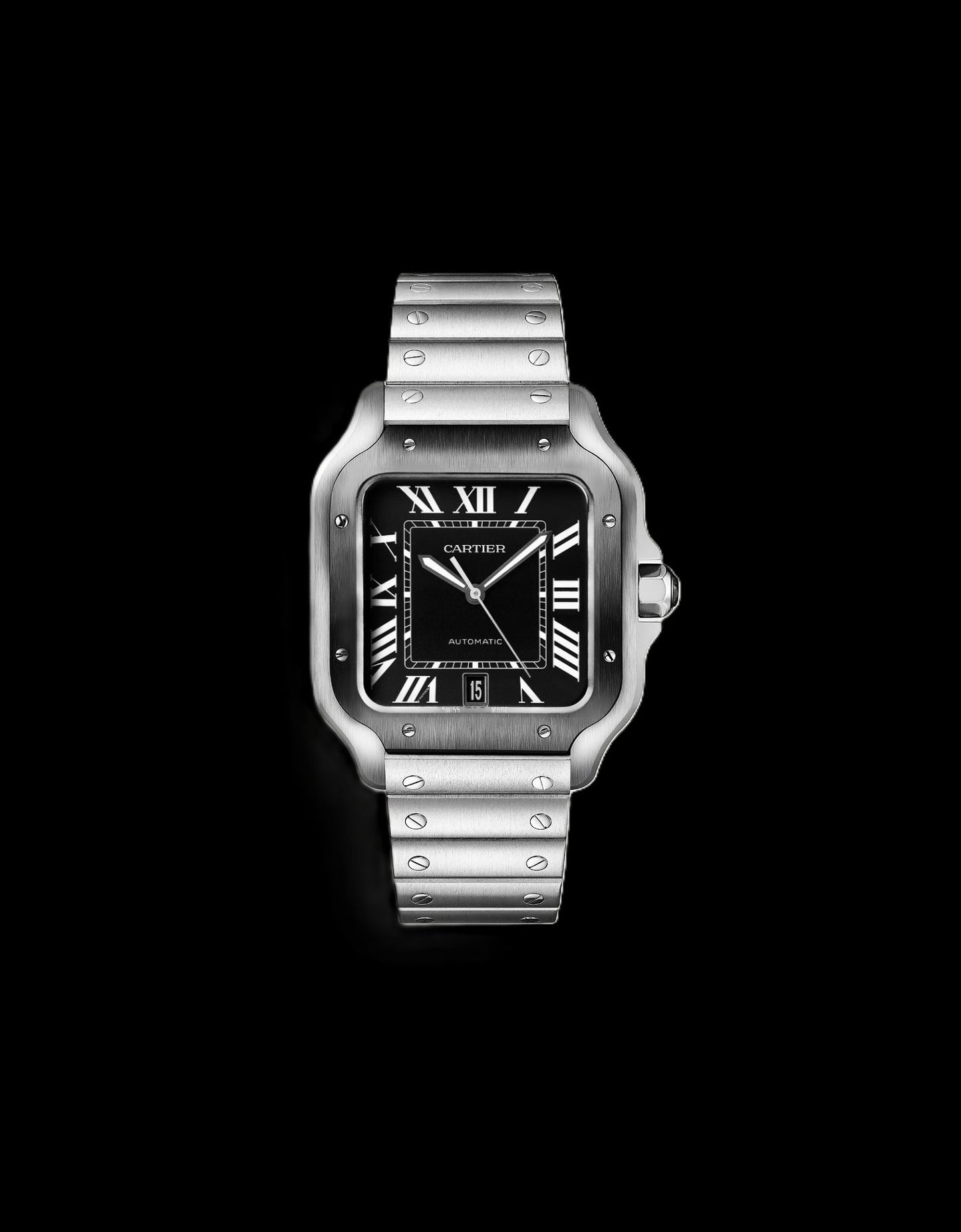 Cartier Santos - Two-Tone Black + Black Dial