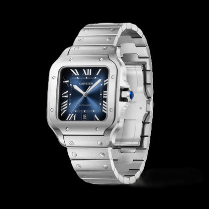 Cartier Santos - Silver + Blue Dial