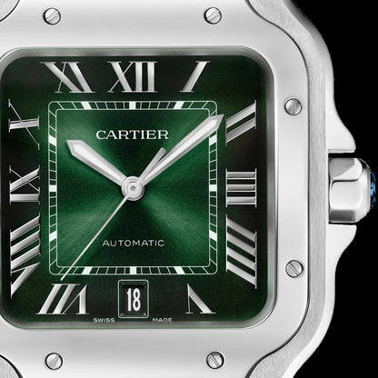 Cartier Santos - Silver + Green Dial