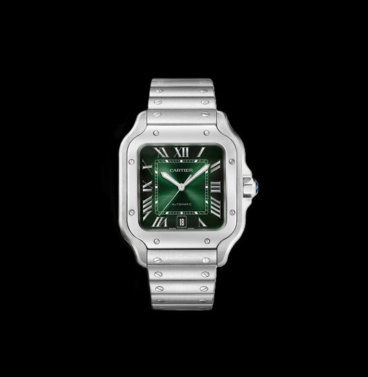 Cartier Santos - Silver + Green Dial