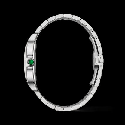 Cartier Santos Skeleton - Silver + Green Accents
