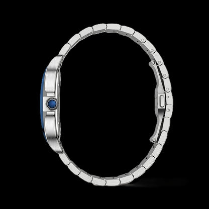 Cartier Santos Skeleton - Silver + Blue