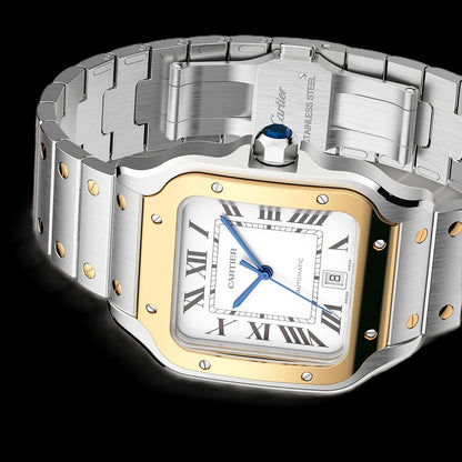 Cartier Santos - Two-Tone Gold + White Dial