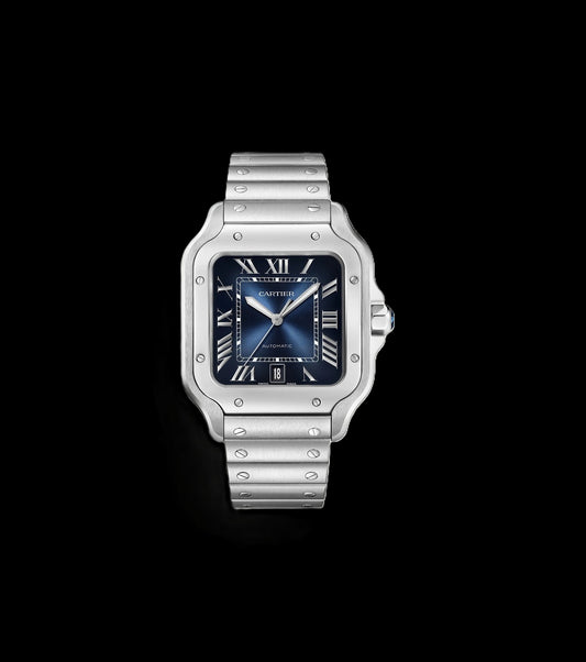 Cartier Santos - Silver + Blue Dial