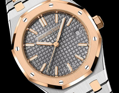 Audemars Piguet Royal Oak - Two-Tone Rose Gold + Grey Dial (AP)