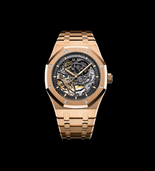 Audemars Piguet Royal Oak Skeleton - Rose Gold + Black (AP)