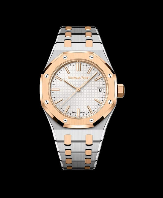 Audemars Piguet Royal Oak - Two-Tone Rose Gold + White Dial (AP)