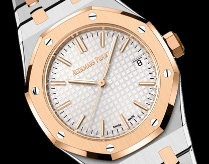 Audemars Piguet Royal Oak - Two-Tone Rose Gold + White Dial (AP)